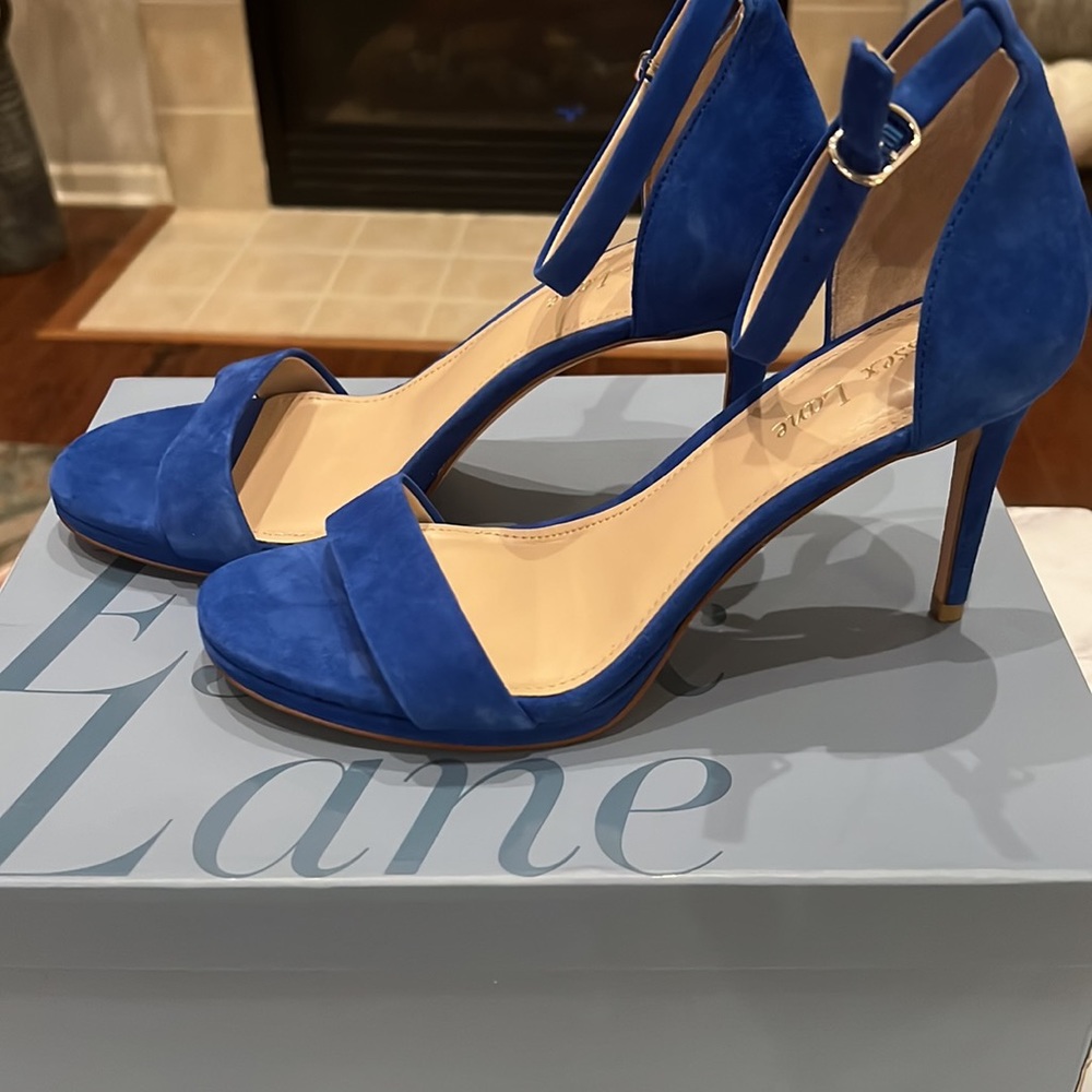 New/never worn/in box Essex Lane stiletto sandal. Size: Cobalt Blue Size 7.5